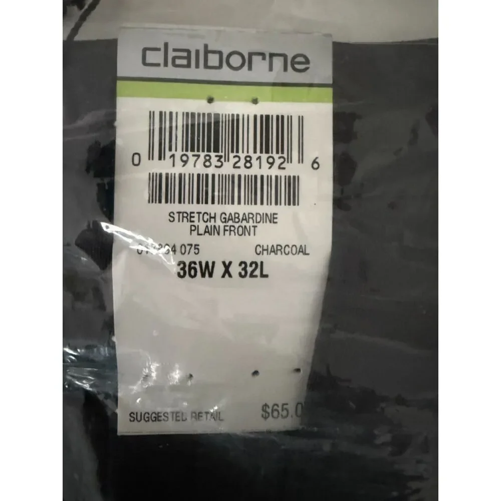 Dress Claiborne Pants - Size 36 x 32 - Charcoal NEW